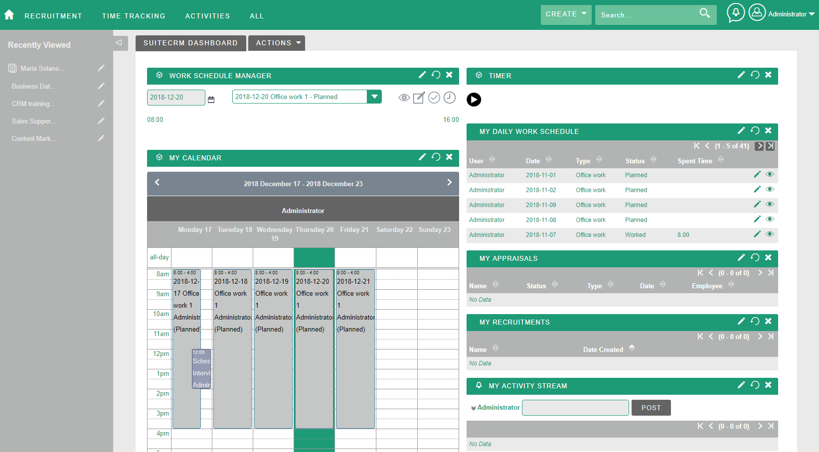 MintHCM-Work Schedule-Main Dashboard.PNG